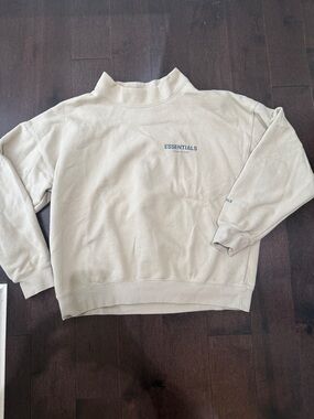 Essentials Cream Pullover Crewneck Sweatshirt